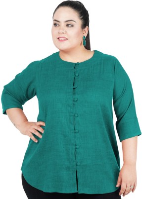 indietoga Casual Solid Women Green Top