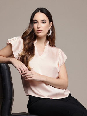 French Connection Casual Solid Women Orange Top