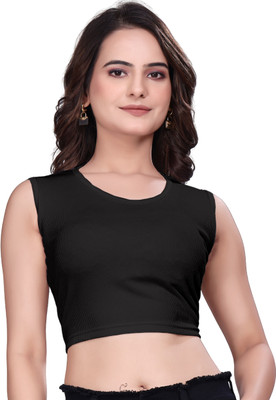 Dholakiya Empire Vibe LLP Casual Self Design Women Black Top