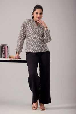 KALEE Casual Printed Women Beige Top