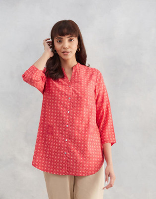 Fabindia Casual Printed Women Red Top