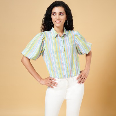 PEOPLE Casual Striped Women Multicolor Top