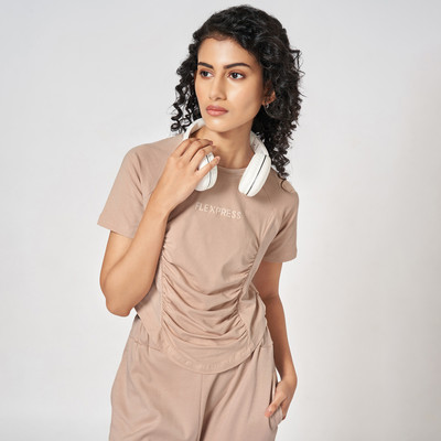 Ajile By Pantaloons Casual Solid Women Brown Top