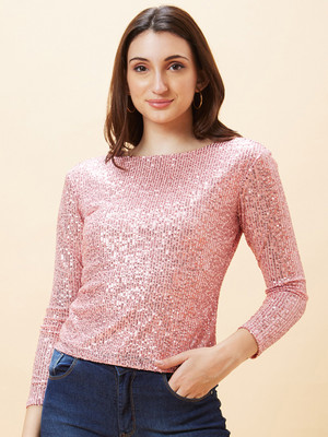 Globus Party Embellished Women Pink Top