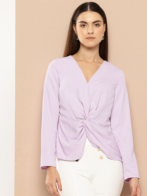 her by invictus Casual Solid Women Purple Top