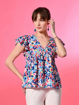 PRETTY LOVING THING Casual Printed Women Multicolor Top