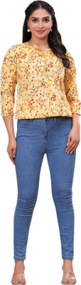 BM enterprises Casual Printed Women Yellow Top