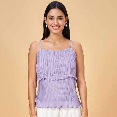 Honey By Pantaloons Casual Solid Women Purple Top