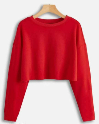 Qdee Casual Solid Women Red Top