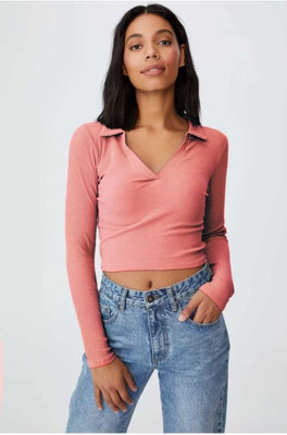 RIHAN CREATION Casual Solid Women Pink Top