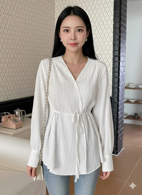 Leriya Fashion Casual Solid Women White Top