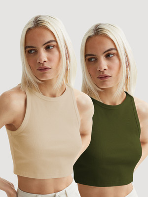 METRONAUT Casual Solid Women Beige Top