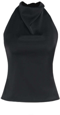 OUTZIDR Party Solid Women Black Top