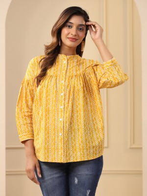 Jaipur Kurti Casual Printed Women Yellow Top