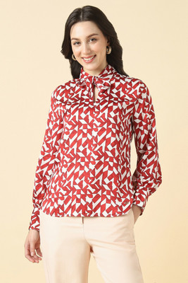 Allen Solly Casual Printed Women Red Top