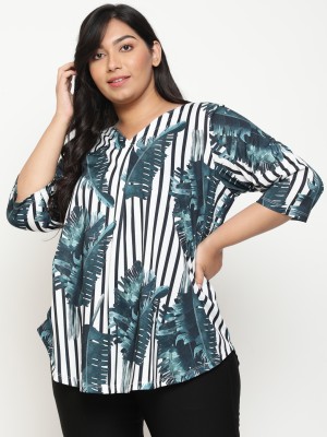 Amydus Casual Printed Women Black, Blue, White Top