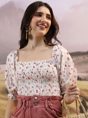 Tokyo Talkies Casual Printed Women Multicolor Top