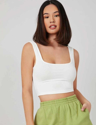 TUSI Casual Solid Women White Top