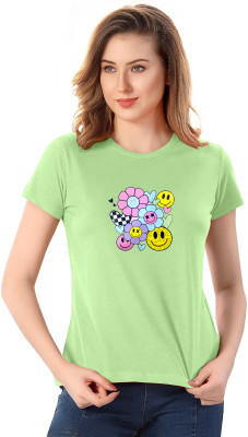 BHAVICREATION Casual Printed Women Light Green Top