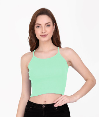 THE BLAZZE Casual Self Design Women Light Green Top
