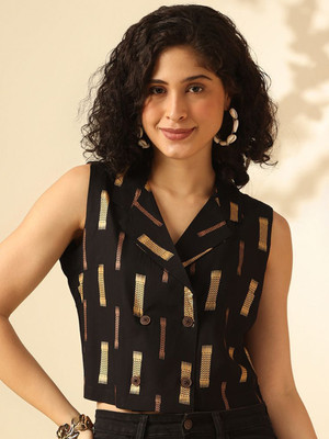 ANOUK Casual Printed Women Black Top