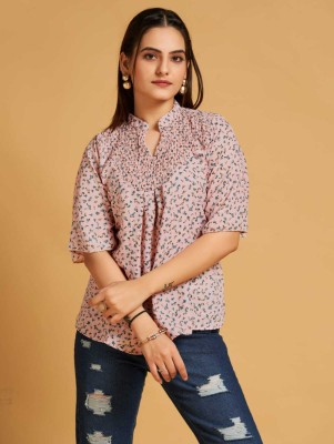 Agrahari Brothers Tex Co Casual Printed Women Light Green Top