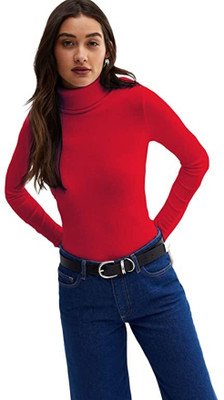Redamancii Casual Solid Women Red Top