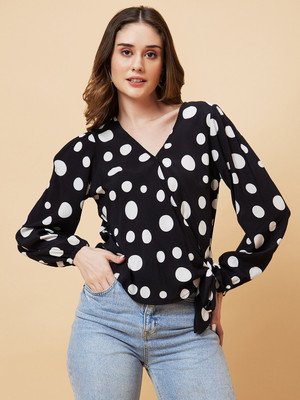 Globus Casual Printed Women Black Top