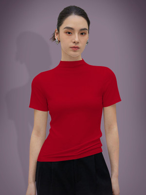 NAVYANKAA Casual Solid Women Red Top