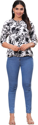 Pittra4ever Casual Printed Women White Top