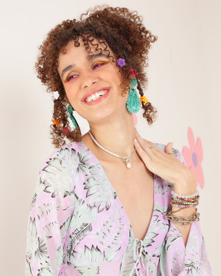 ADRIANA Party Printed Women Purple Top