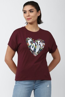 FOREVER 21 Casual Printed Women Maroon Top