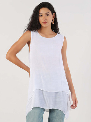 SHOWOFFFF Casual Solid Women White Top