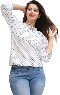 TRUSTED ENTERPRISES Casual Printed Women White Top