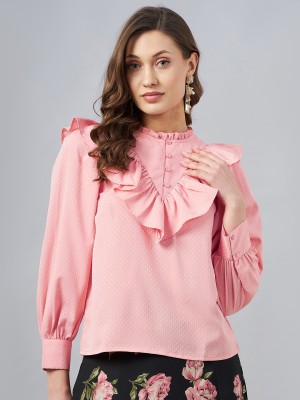 Marie Claire Casual Self Design Women Pink Top