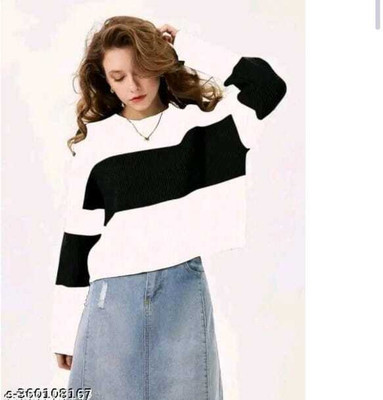 Ramans Casual Solid, Color Block Women Black Top