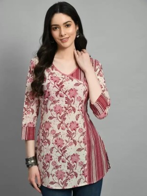 ANNU PARIDHAN Casual Printed Women Maroon Top