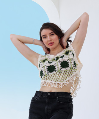 Boho By Athena Casual Printed Women Light Green Top