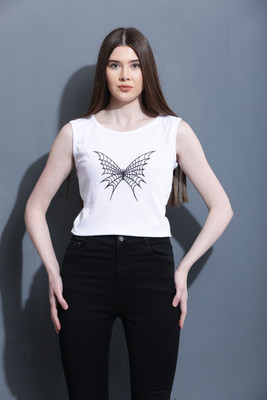 Raabta Fashion Casual Printed Women White Top