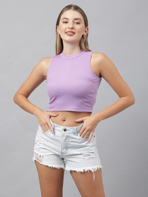 COLOR CAPITAL Casual Solid Women Purple Top