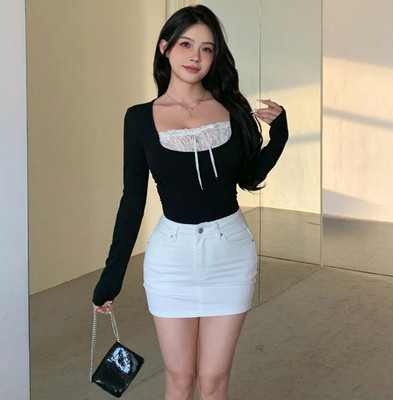 Sovi fashion Party Self Design Women Black Top