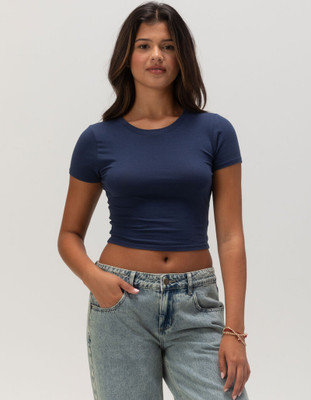 METRONAUT Casual Solid Women Dark Blue Top
