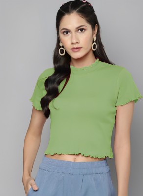 Shiv Traders Casual Solid Women Green Top