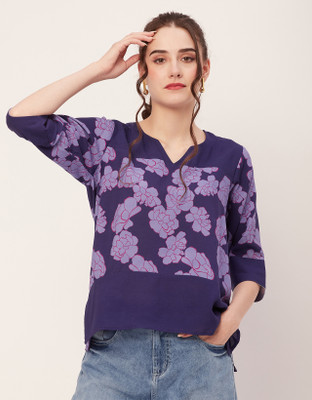 moomaya Casual Printed Women Purple, Pink Top