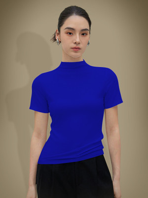 NAVYANKAA Casual Solid Women Blue Top