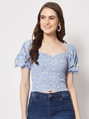 TREND ARREST Casual Printed Women Blue Top