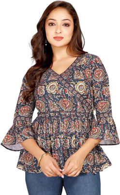 Abdhi Creation Casual Printed Women Multicolor Top