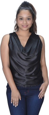 Leean Patterns Casual Solid Women Grey Top