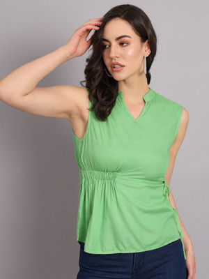 THE DRY STATE Casual Printed Women Green Top