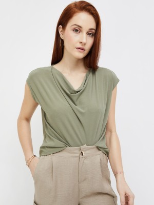 CODE by Lifestyle Casual Solid Women Light Green Top